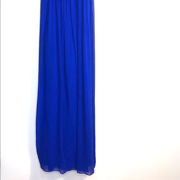 Aidan Mattox Niteline Silver Beaded Bodice Gown, Electric Blue - Picture 10 of 13